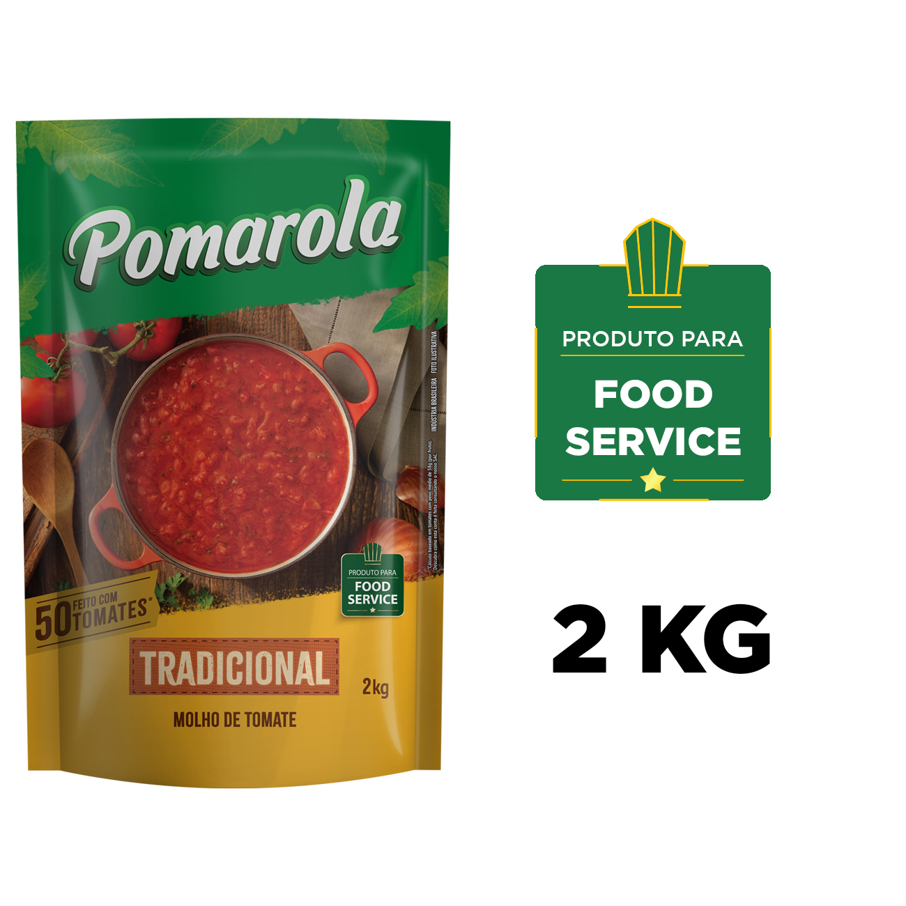 Molho de Tomate Pomarola Tradicional Pouch 2kg
