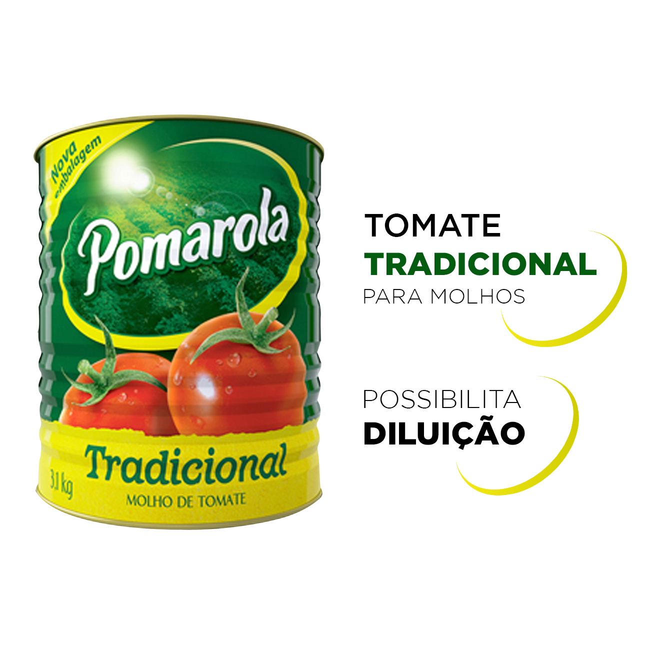 Molho de Tomate Pomarola Tradicional Lata 3,1kg