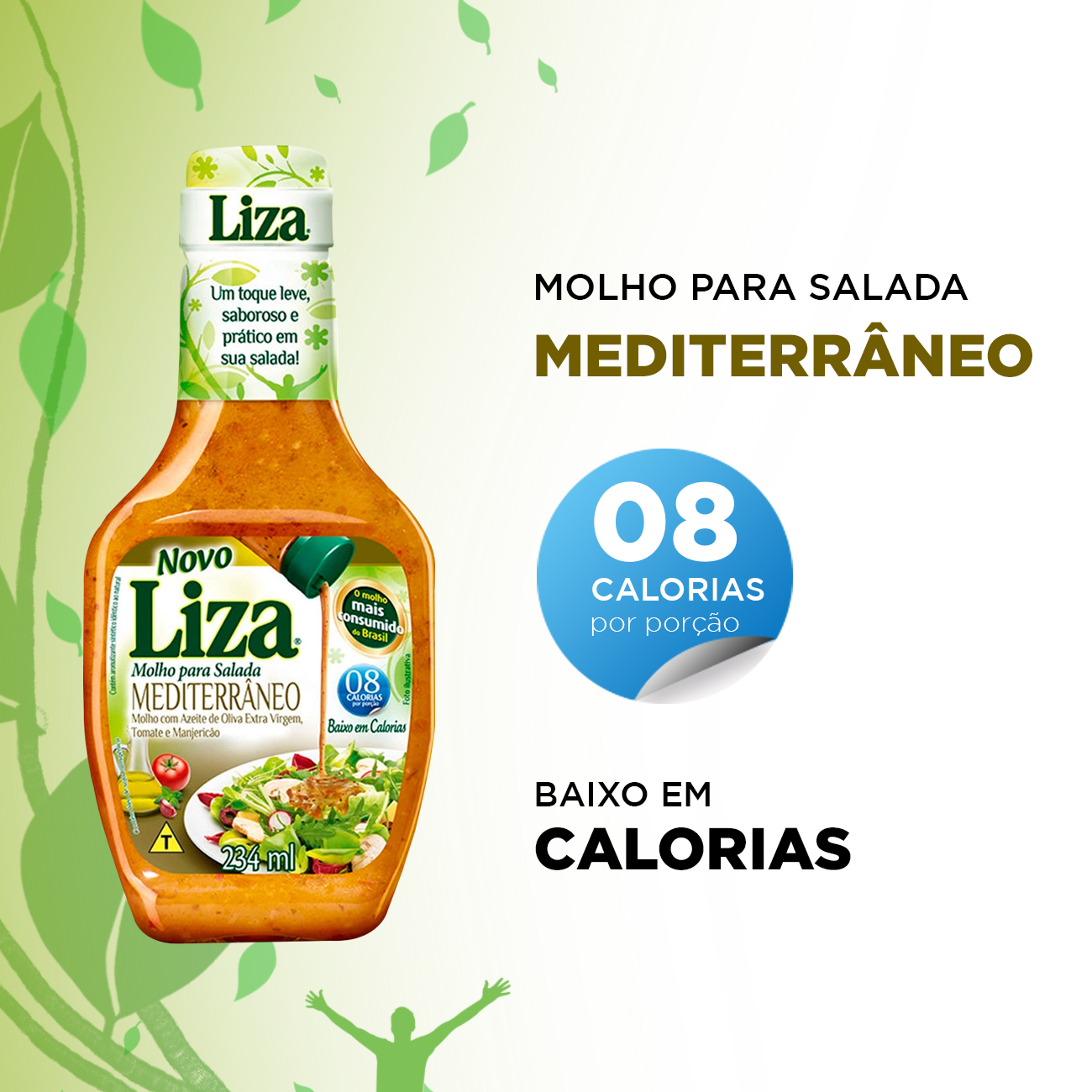 Molho para Salada Liza Mediterrneo 234ml | Caixa com 2 Unidades