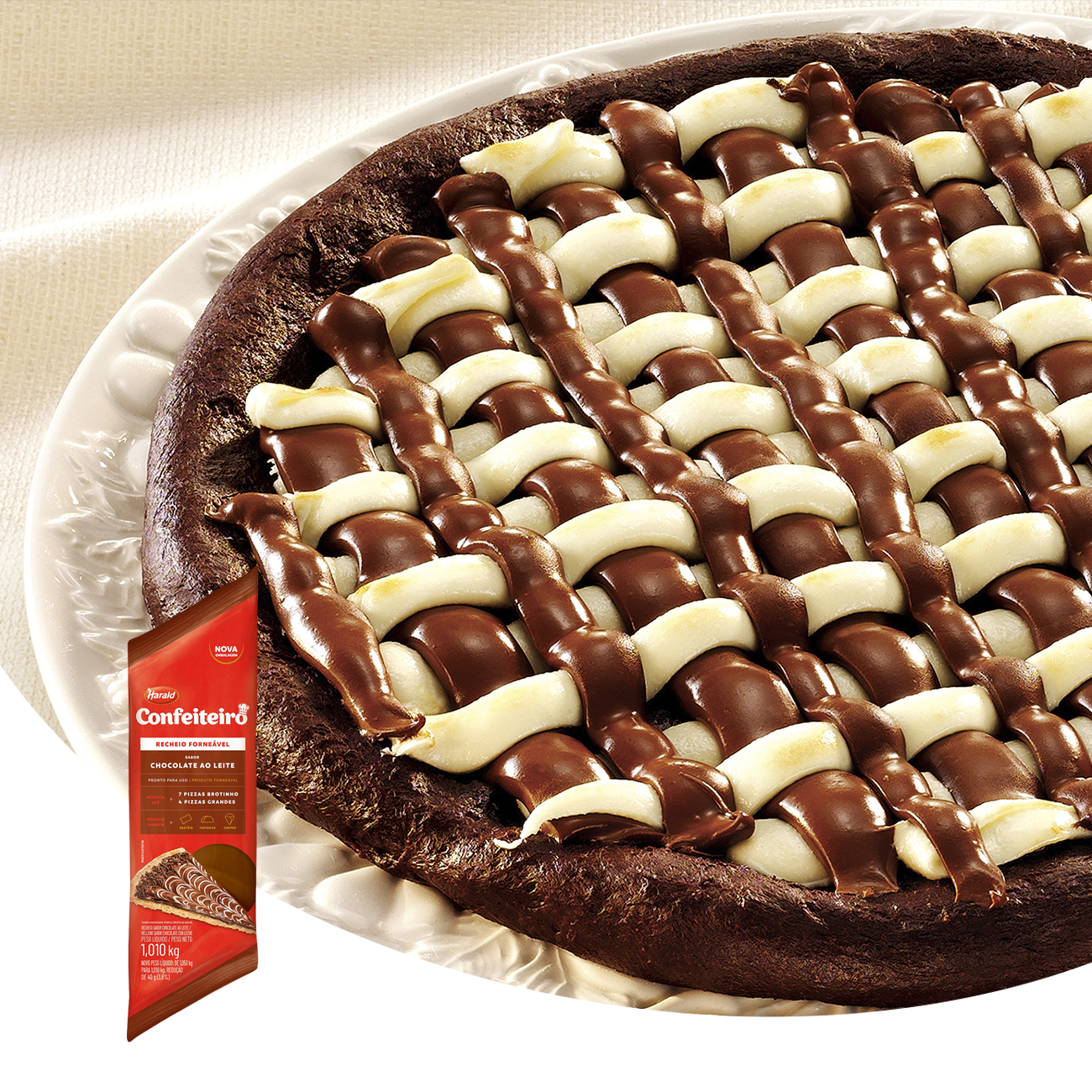 Recheio para Pizza Harald Confeiteiro Fornevel Chocolate ao Leite Bisnaga 1,05kg
