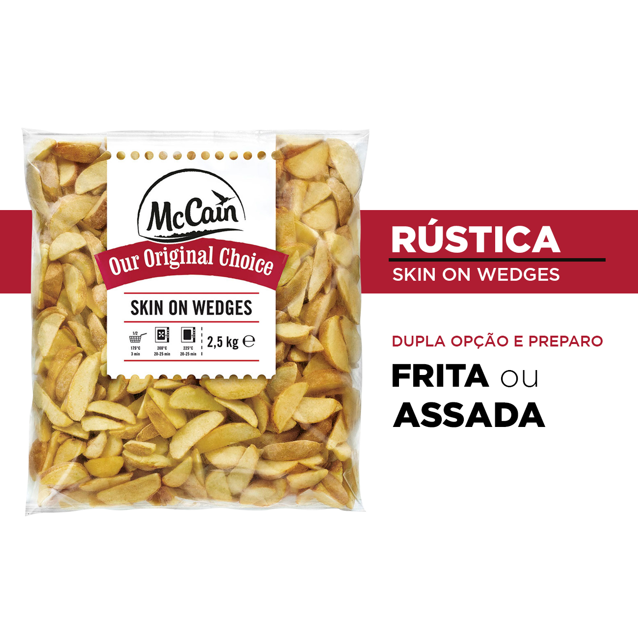 Batata Congelada McCain Skin on Wedges Corte Rstico 2,5kg