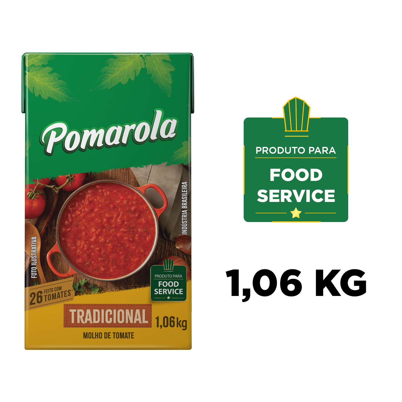 Molho de Tomate Pomarola Tradicional Tetra Pak 1,06kg