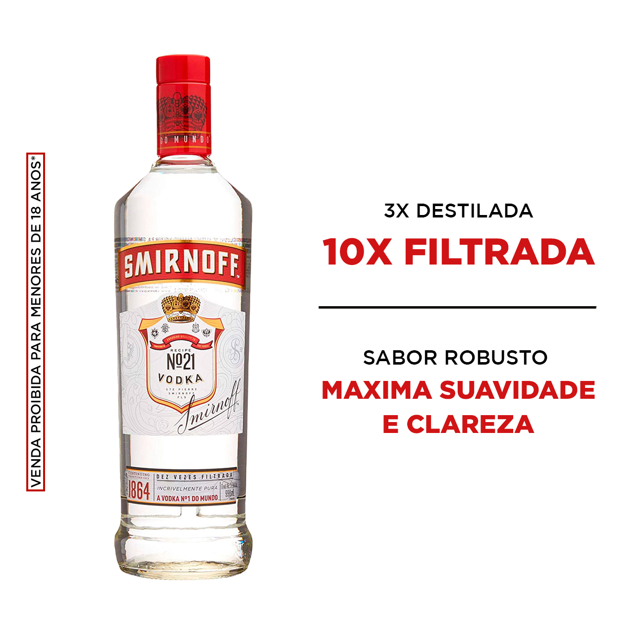 Vodka Russa Smirnoff Tradicional 998ml