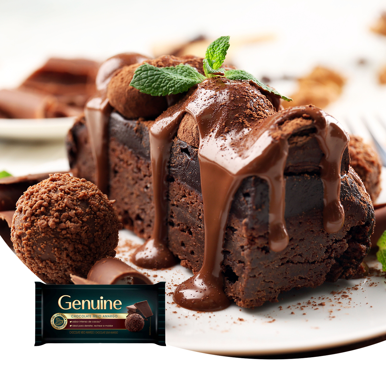 Cobertura de Chocolate em Barra Cargill Genuine Meio Amargo 1kg