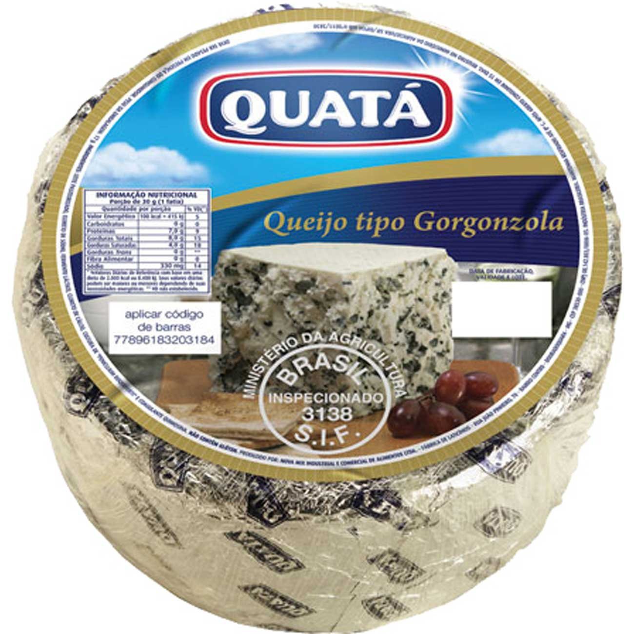 Queijo Gorgonzola Quatá Kg - Paraná Supermercados - Compre Online