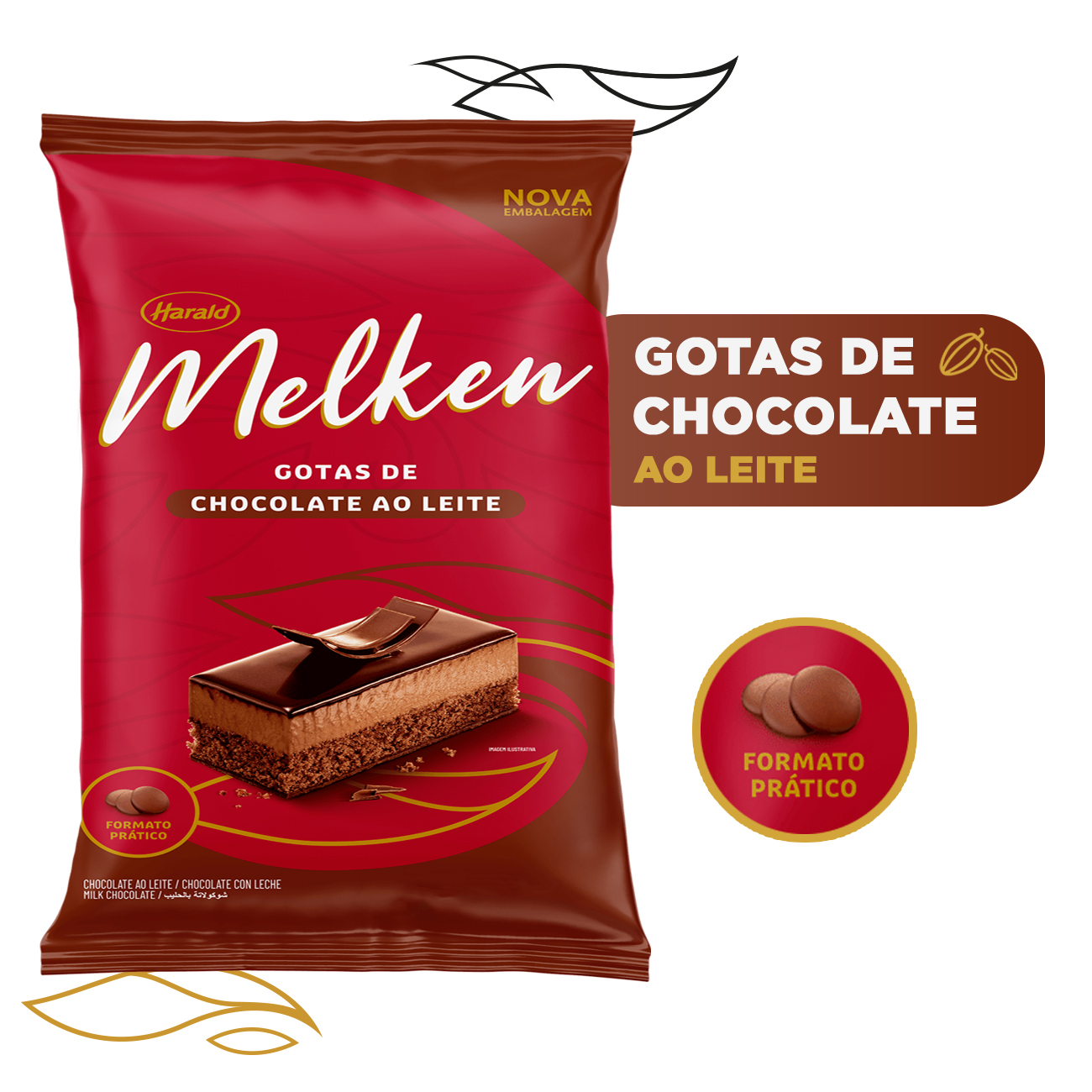 Gotas de Chocolate Harald Melken ao Leite 1,05kg