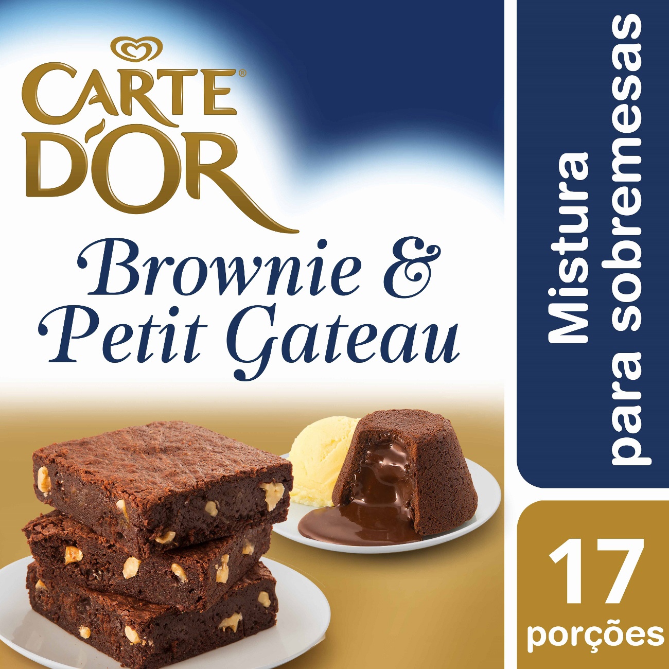 Mistura para Bolo Carte D'Or Brownie e Petit G�teau 800g