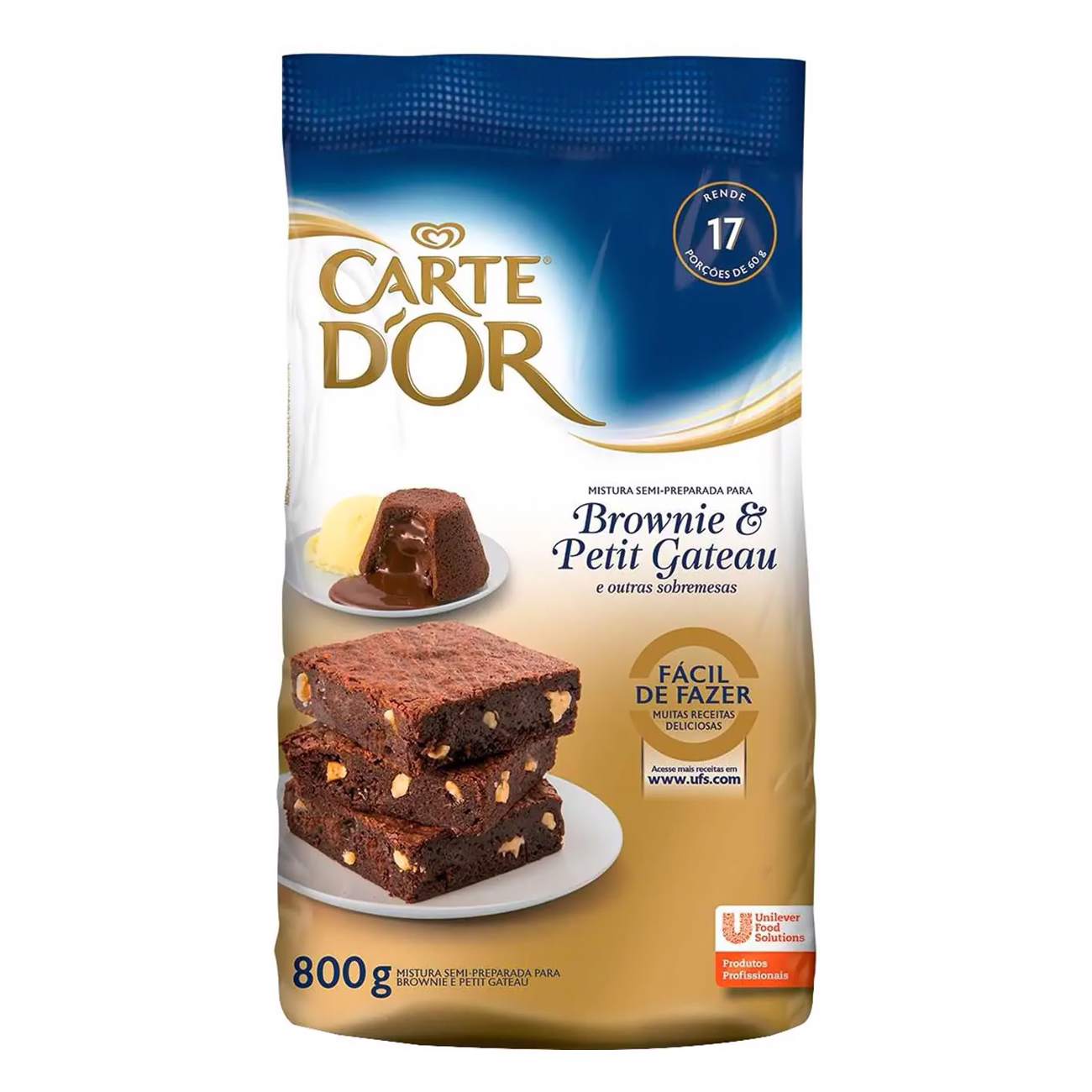 Mistura para Bolo Carte D'Or Brownie e Petit G�teau 800g