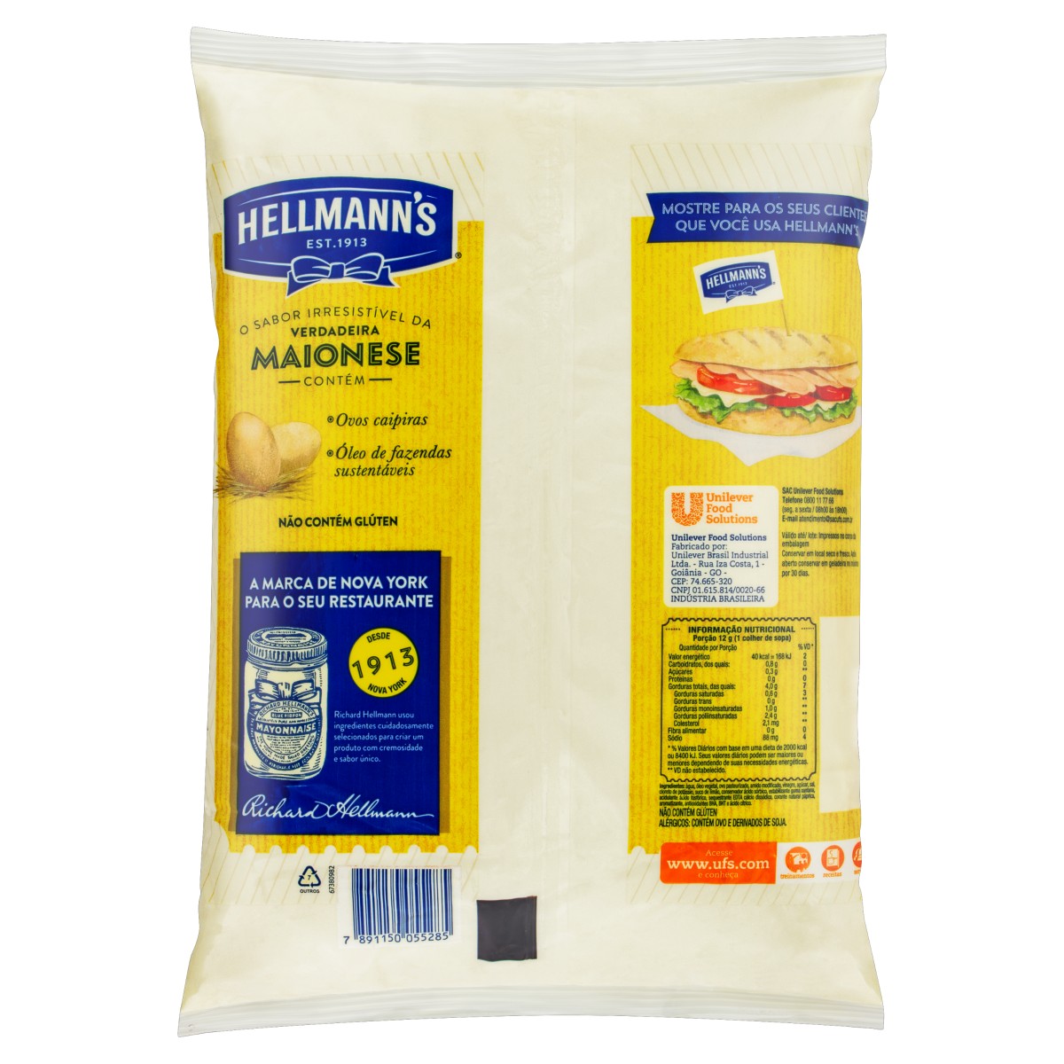 Maionese Hellmann's Tradicional Bag 2,8kg