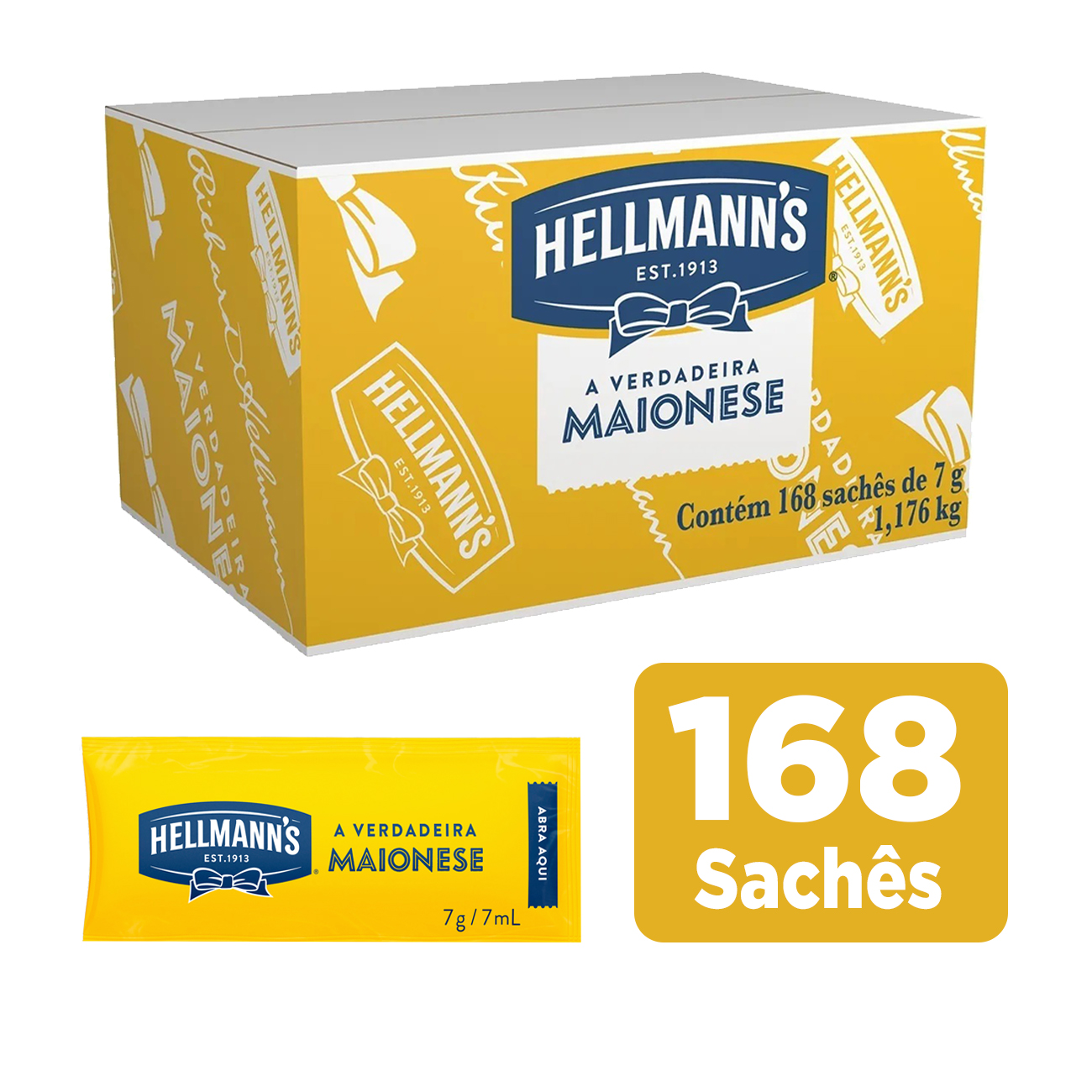 Maionese Hellmann's Tradicional Sach 7g | Caixa com 168 Unidades