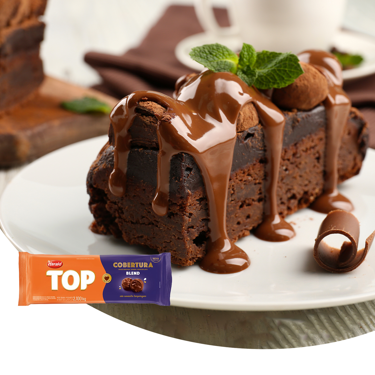 Cobertura de Chocolate em Barra Harald Top Blend 2,1kg
