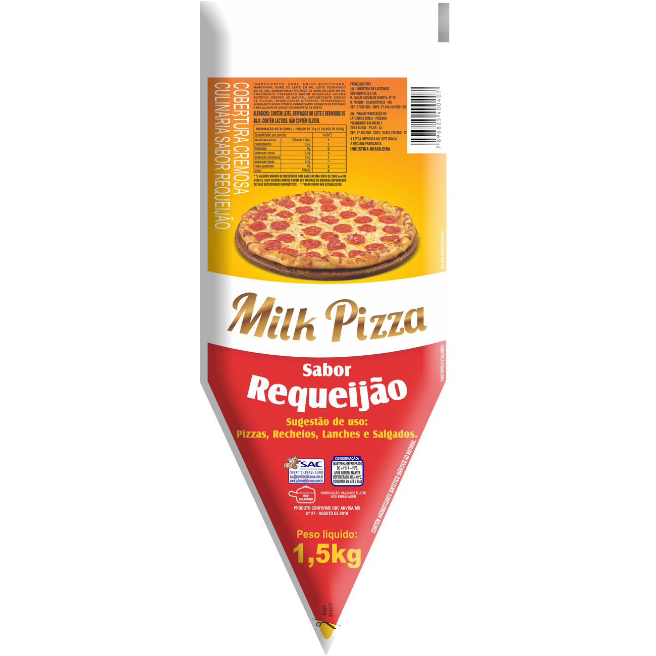 Requeijão Milk Pizza 1,5kg - Compra Food Service