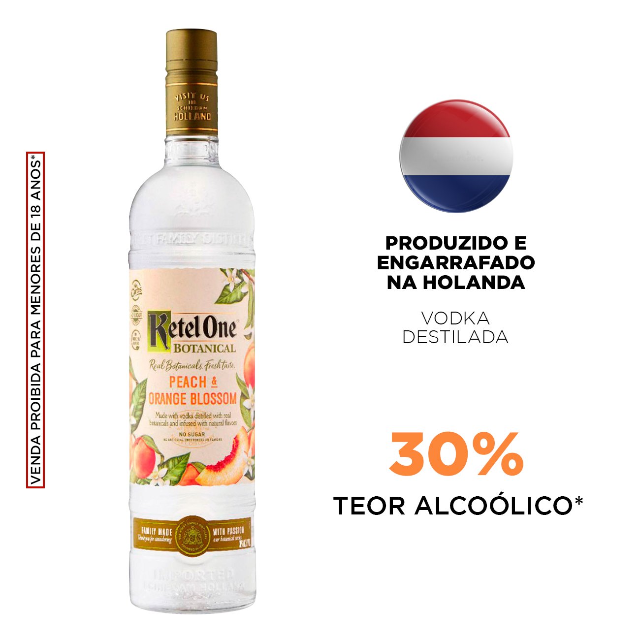 Vodka Holandesa Ketel One Botanical Peach & Orange Blossom 750ml