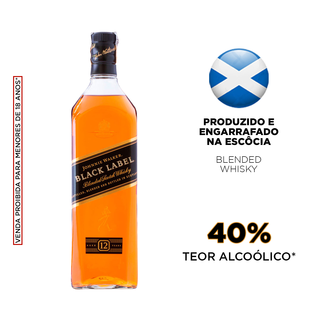 Whisky Escocs Johnnie Walker Black Label 1L