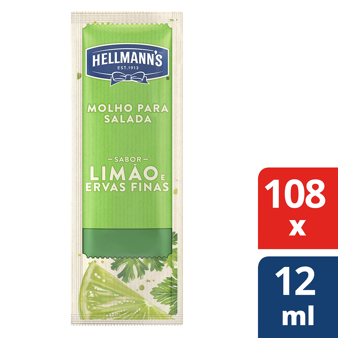 Molho Para Salada Hellmann's Lim�o e Ervas Finas 12ml | Com 108 sach�s