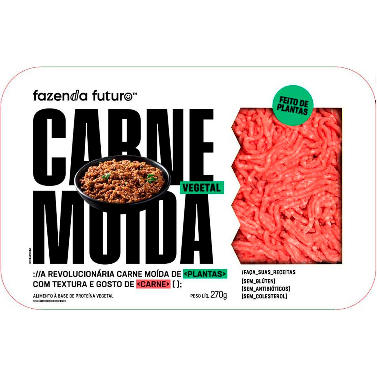 Carne Moída Vegana Fazenda Futuro Bandeja 450g - Compra Food Service