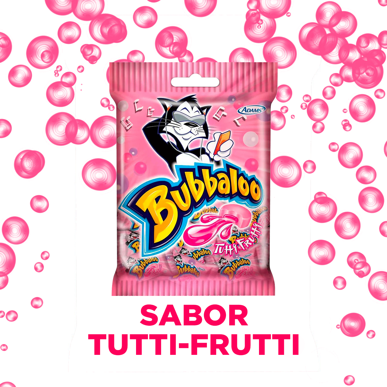 Chiclete Bubbaloo Tutti-Frutti 50g Pacote com 10 Unidades