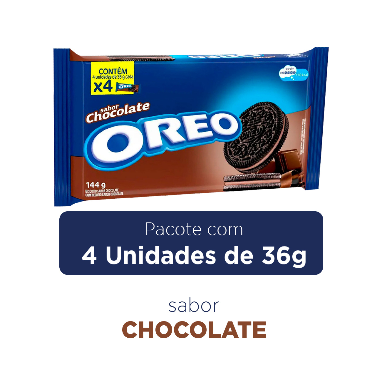 Biscoito Recheado Oreo Chocolate 144g