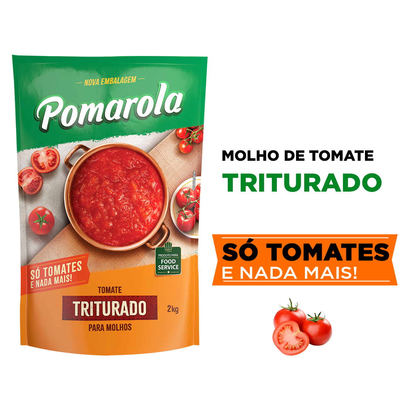 Molho de Tomate Pomarola Triturado Pouch 2kg