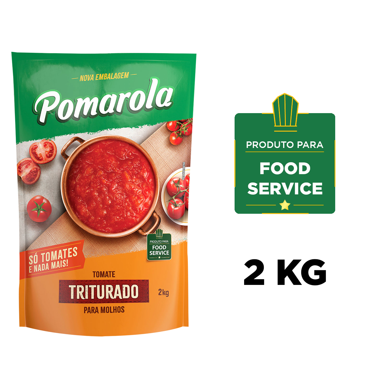 Molho de Tomate Pomarola Triturado Pouch 2kg