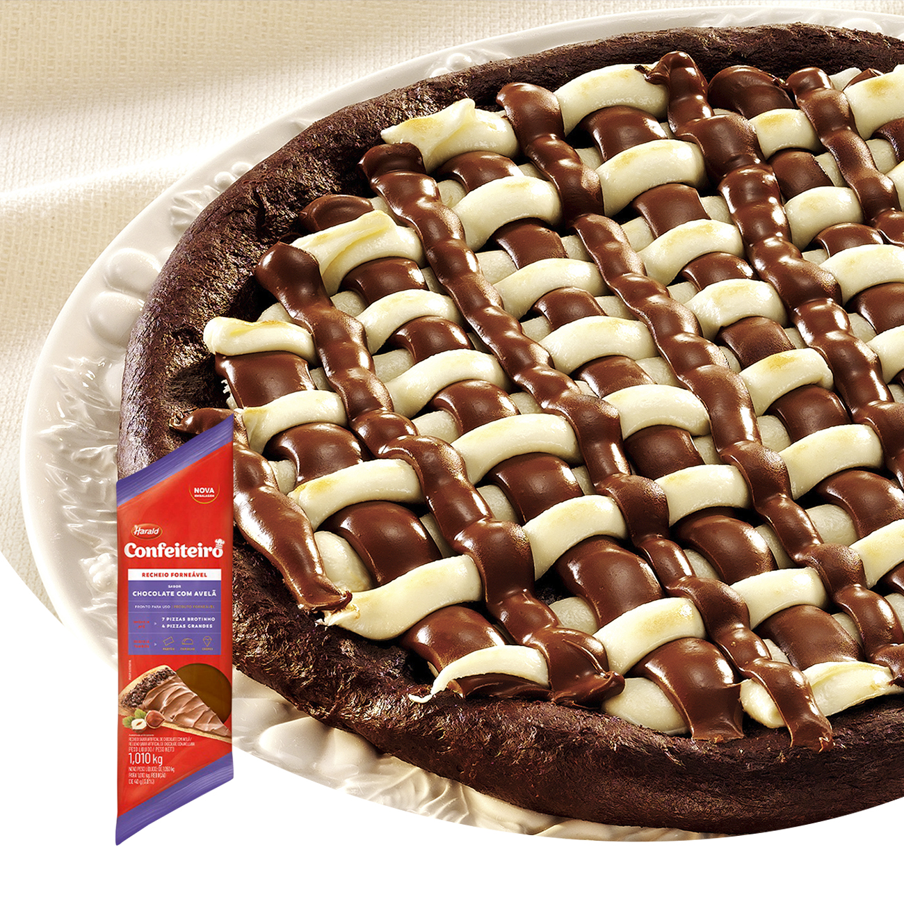 Recheio para Pizza Harald Confeiteiro Fornevel Chocolate com Avel Bisnaga 1,05kg