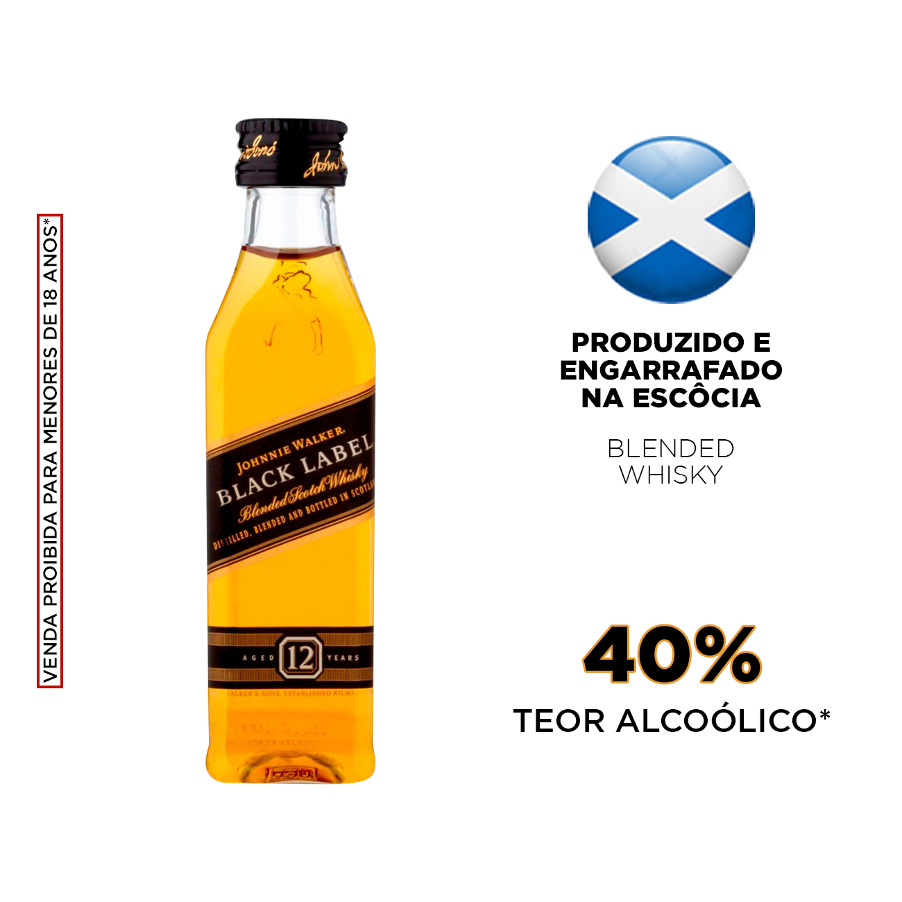 Whisky Escocs Johnnie Walker Black Label 50ml