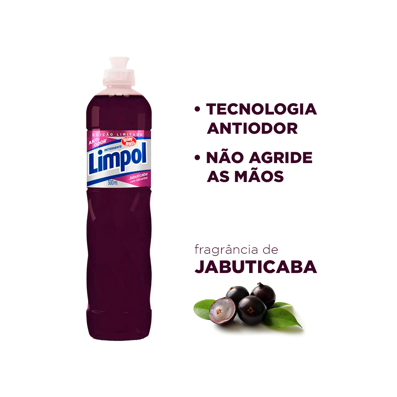 Detergente Lquido Limpol Jabuticaba 500ml