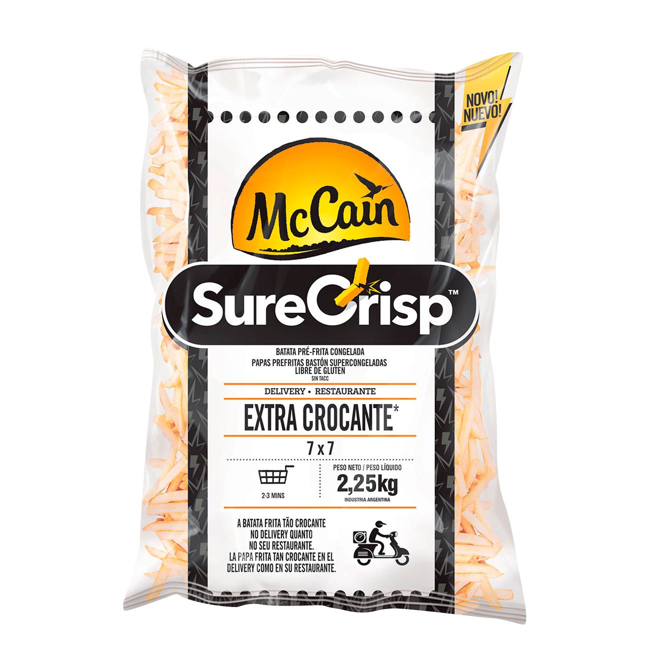 Batata Congelada McCain SureCrisp Extra Crocante Corte Tradicional 9mm  2,5kg 