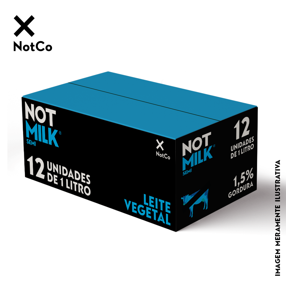 Not Milk Semi Leite Vegetal 1L | Caixa com 12 Unidades