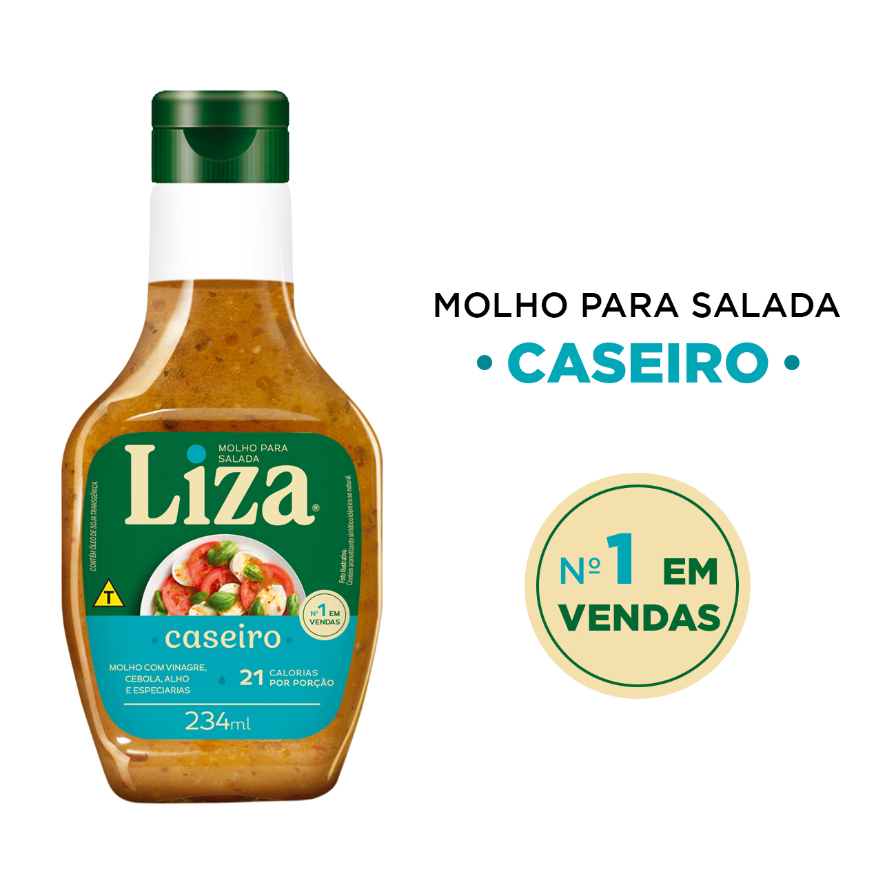 Molho para Salada Liza Caseiro 234ml | Caixa com 12 Unidades