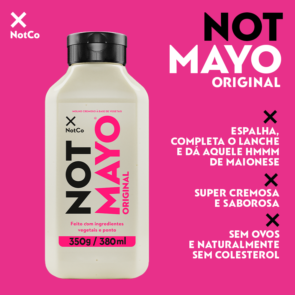 Not Mayo Maionese Vegetal Original 350g | Caixa com 12 Unidades