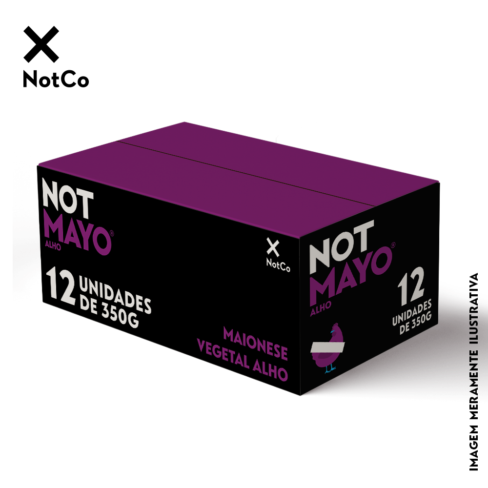 Not Mayo Maionese Vegetal Alho 350g | Caixa com 12 Unidades