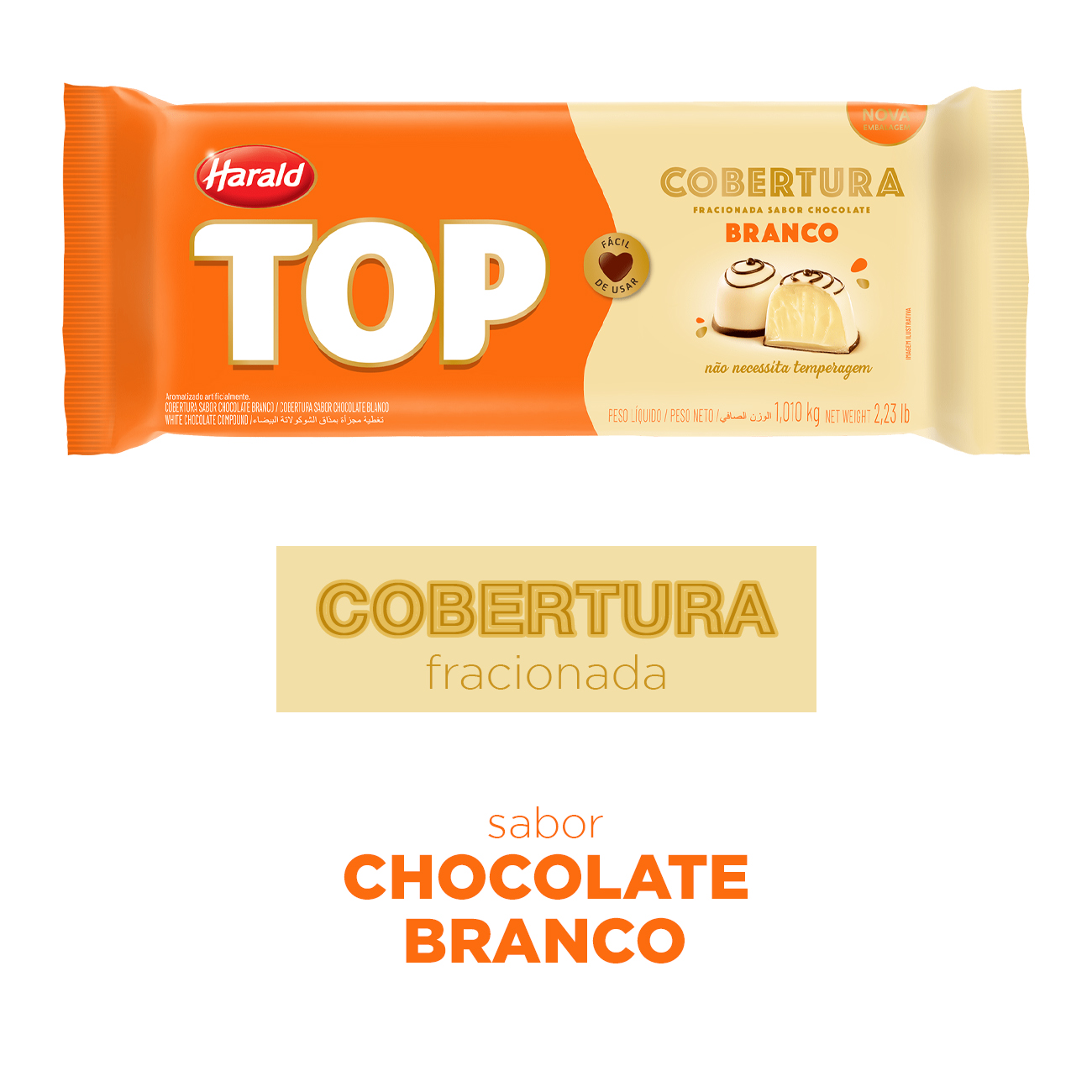 Cobertura Fracionada Chocolate Branco Top1,01kg