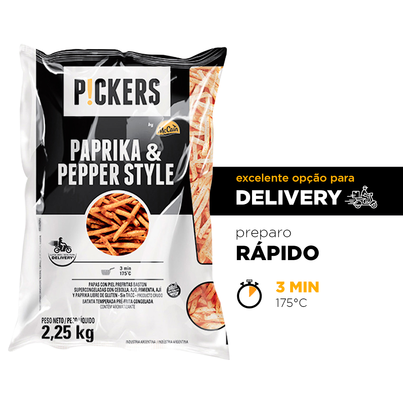 Batata Congelada McCain Pickers Paprika e Pepper Style 2,25kg