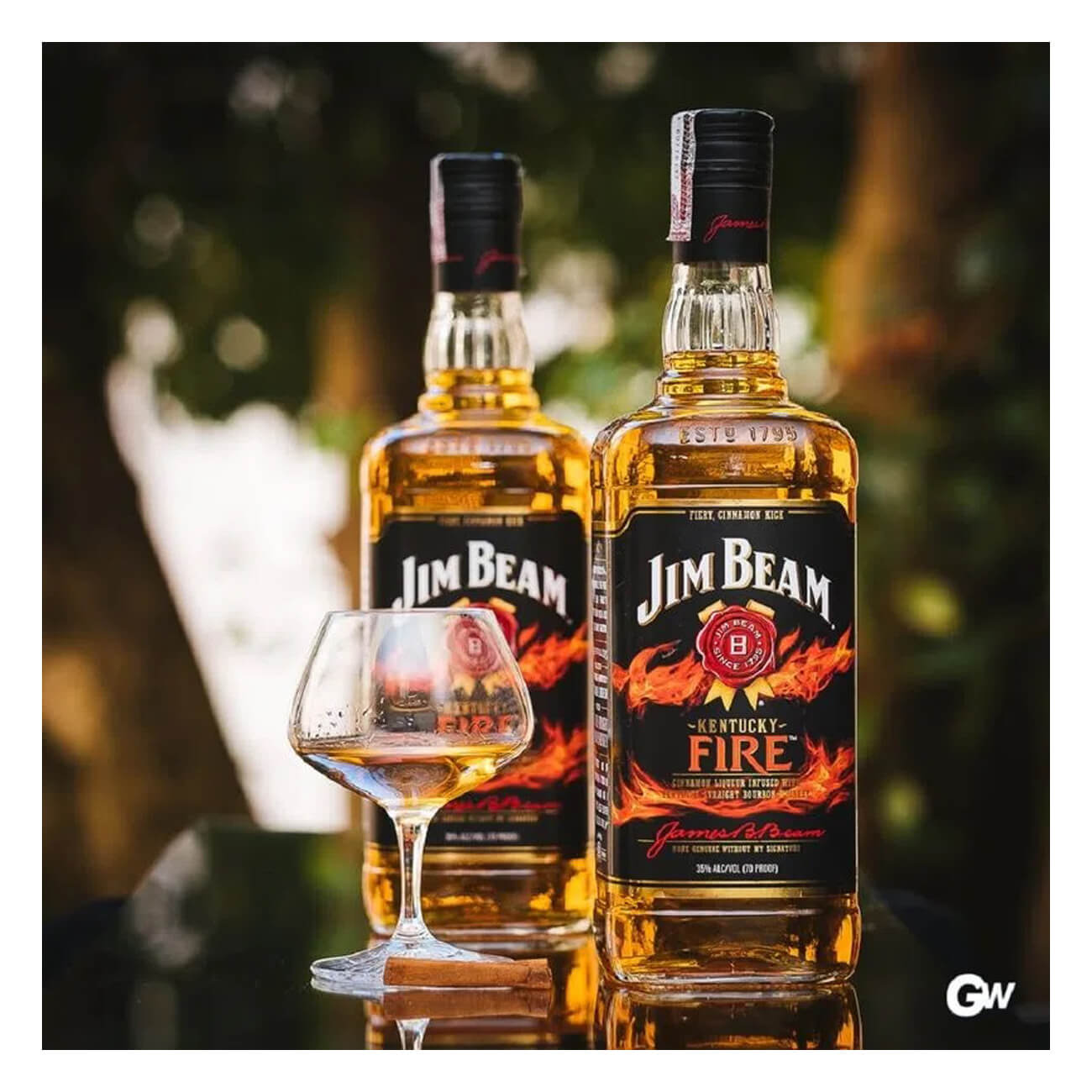 Whisky Bourbon Americano Jim Beam Fire 1L
