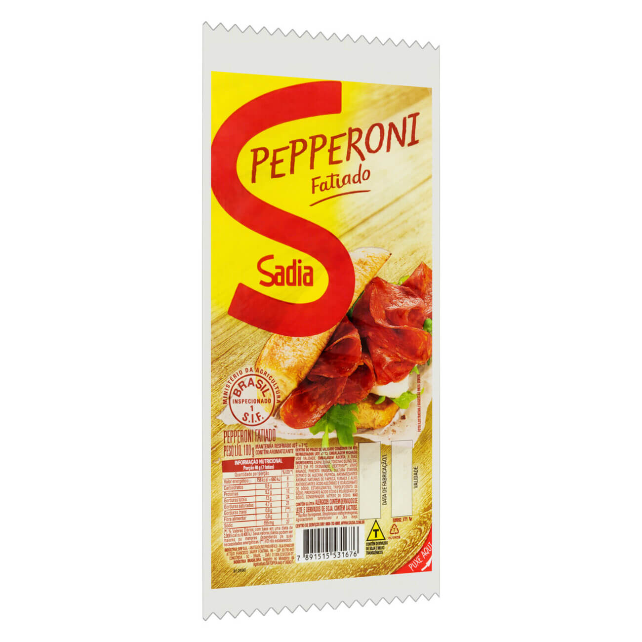 Salame Pepperoni Fatiado Sadia 100g | Caixa com 30 Unidades