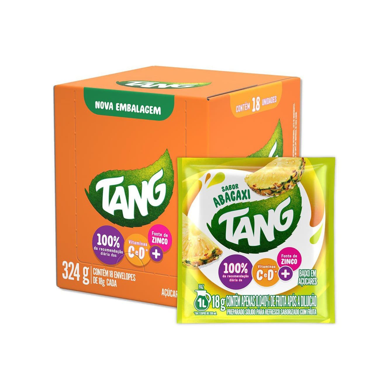Refresco em P Tang Abacaxi 18g | Caixa com 18 unidades