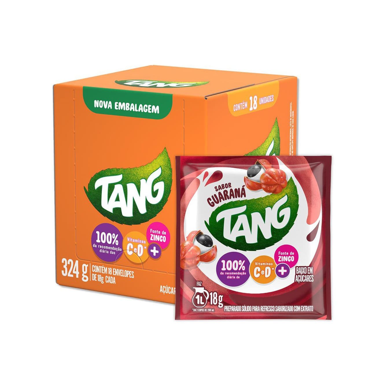 Refresco em P Tang Guaran 18g | Caixa com 18 Unidades