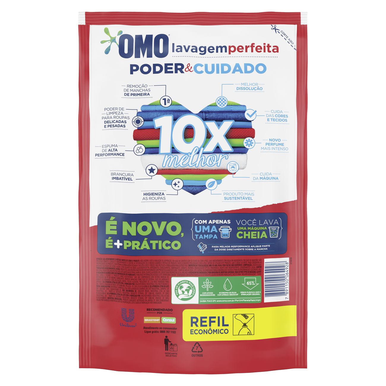 Detergente Liquido Omo Lavagem Perfeita Refil 900ml | Caixa com 12 Unidades